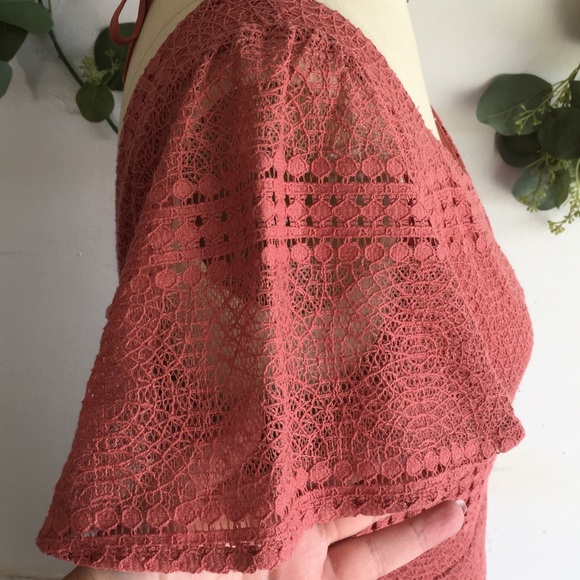 RUCHED CROCHET A-LINE DRESS - Picture 6 of 8